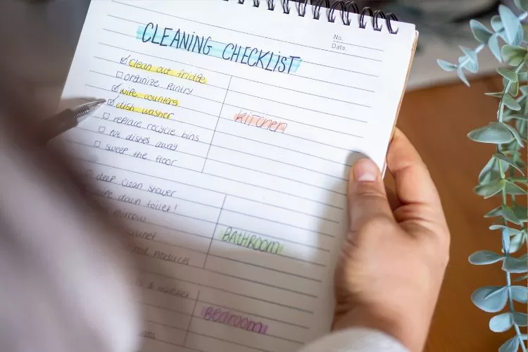 dusty apartment cleaning checklist