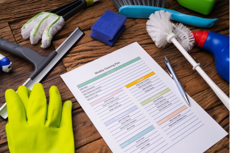 weekly cleaning plan for cleaning service