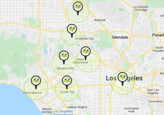 los angles cleaning services map