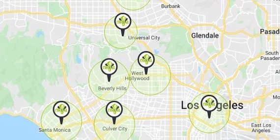 los angles cleaning services map